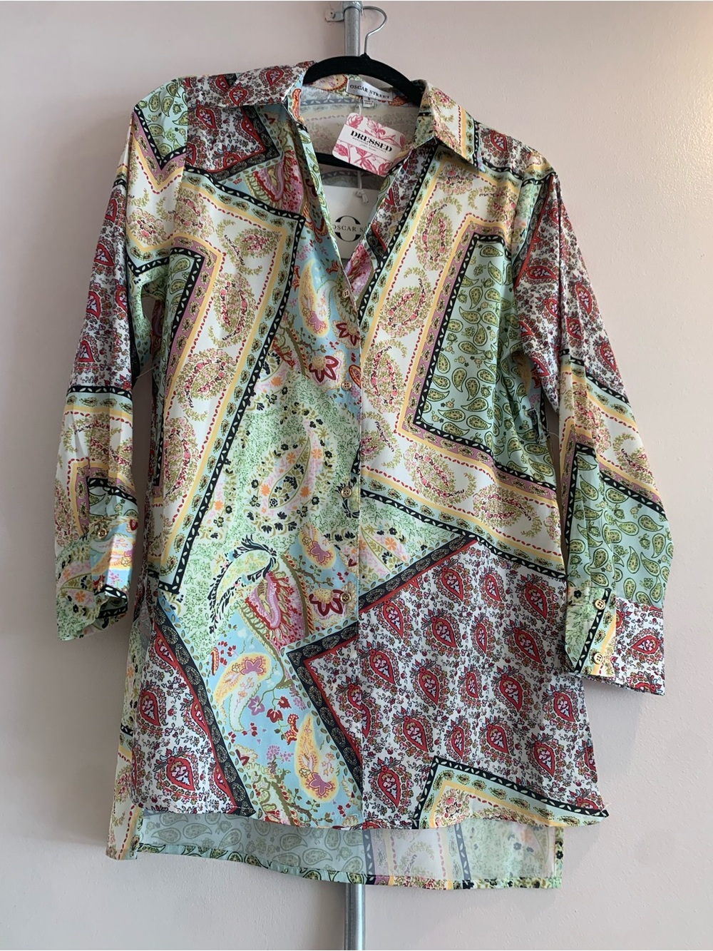221 Oscar de la Renta Pastel Multi Paisley Patchwork Tunic